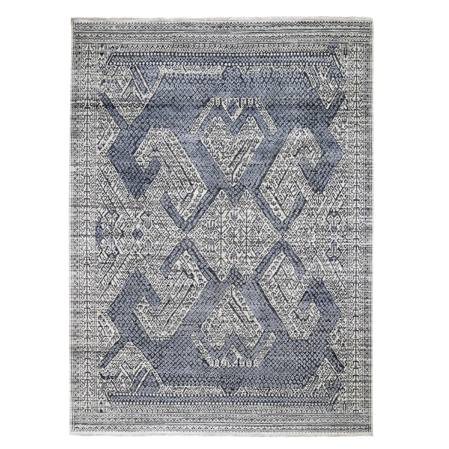Handmade Silk Rectangle Rug > Design# SH47351 > Size: 9'-0" x 12'-3" [ONLINE ONLY]