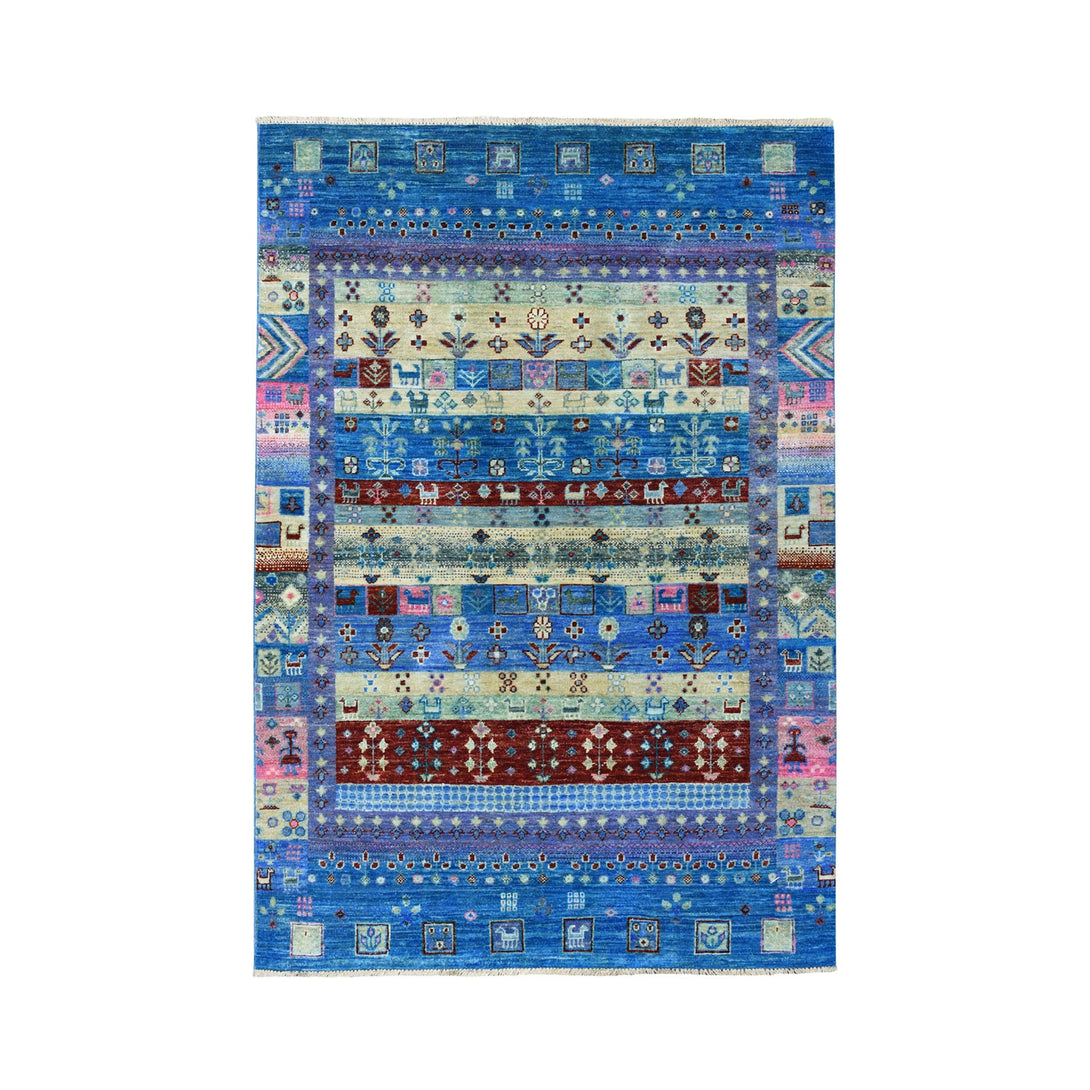 Handmade Tribal & Geometric Rectangle Rug > Design# SH51615 > Size: 4'-0" x 5'-10" [ONLINE ONLY]