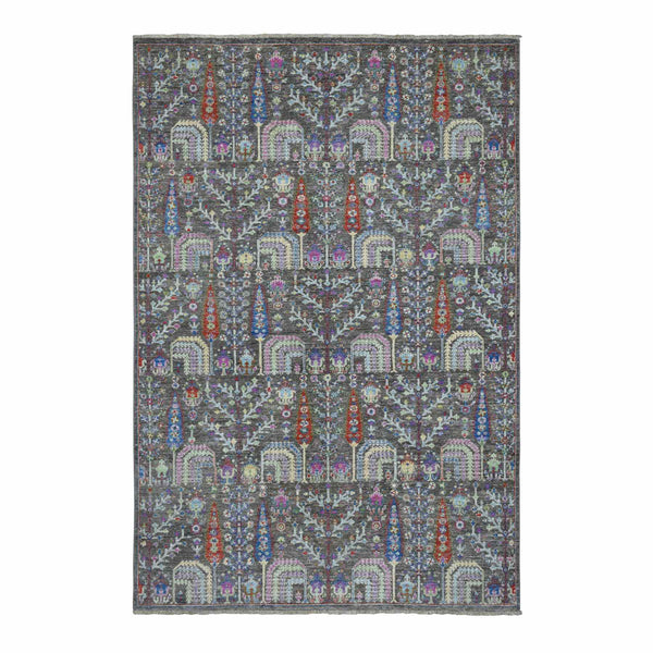 Hand Knotted Transitional Area Rug > Design# CCSR55105 > Size: 6'-0" x 8'-10"