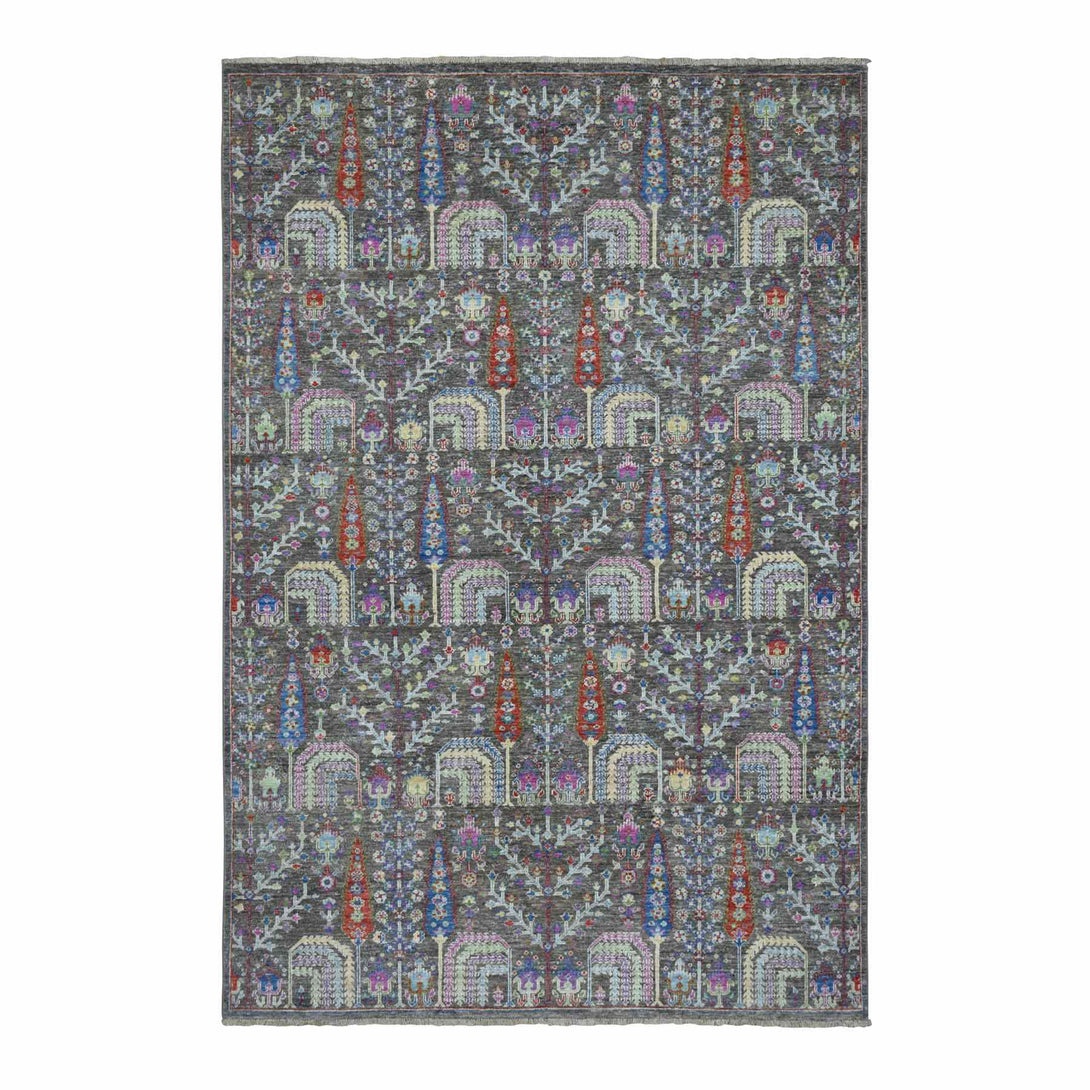 Hand Knotted Transitional Area Rug > Design# CCSR55105 > Size: 6'-0" x 8'-10"