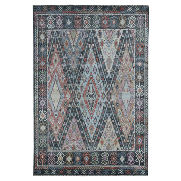 Hand Knotted Tribal Area Rug > Design# CCSR56090 > Size: 6'-4" x 9'-2"
