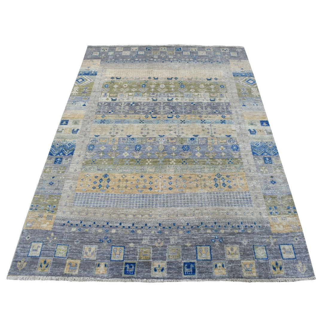 Hand Knotted Tribal Area Rug > Design# CCSR56437 > Size: 4'-10" x 6'-8"