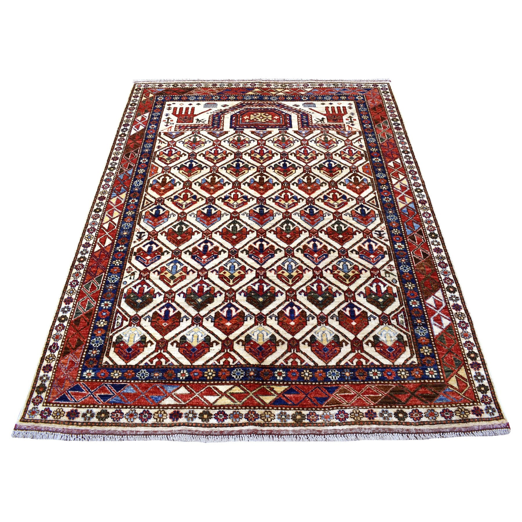 Hand Knotted Tribal Area Rug > Design# CCSR56876 > Size: 4'-10" x 6'-5"