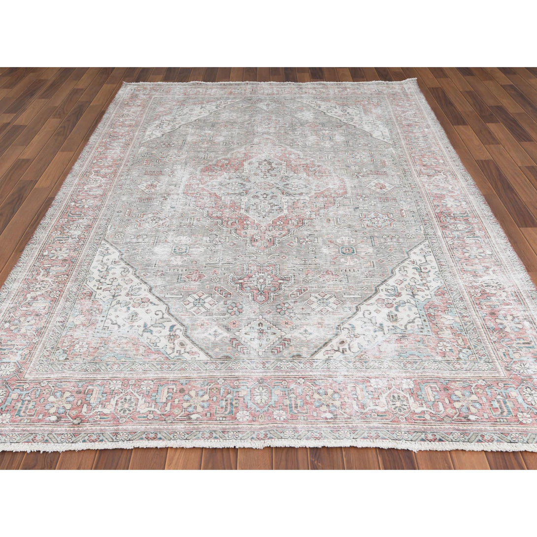 Hand Knotted White Washed Area Rug > Design# CCSR57725 > Size: 6'-4" x 9'-6"