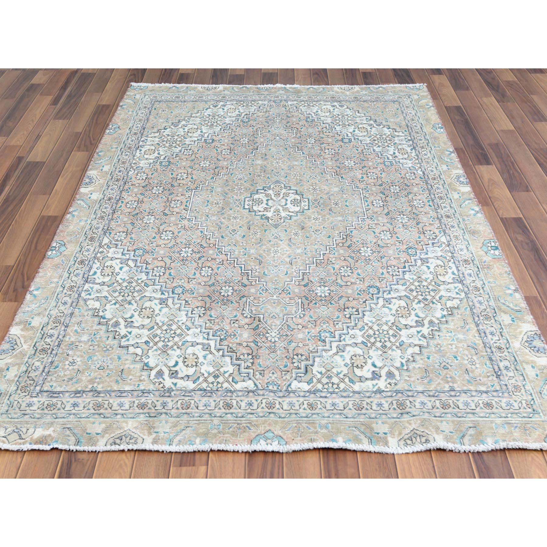 Hand Knotted White Washed Area Rug > Design# CCSR57739 > Size: 5'-3" x 8'-0"