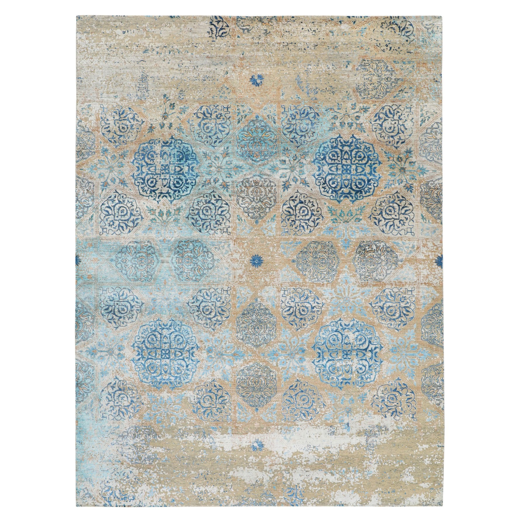 Hand Knotted Transitional Area Rug > Design# CCSR58202 > Size: 8'-10" x 12'-0"