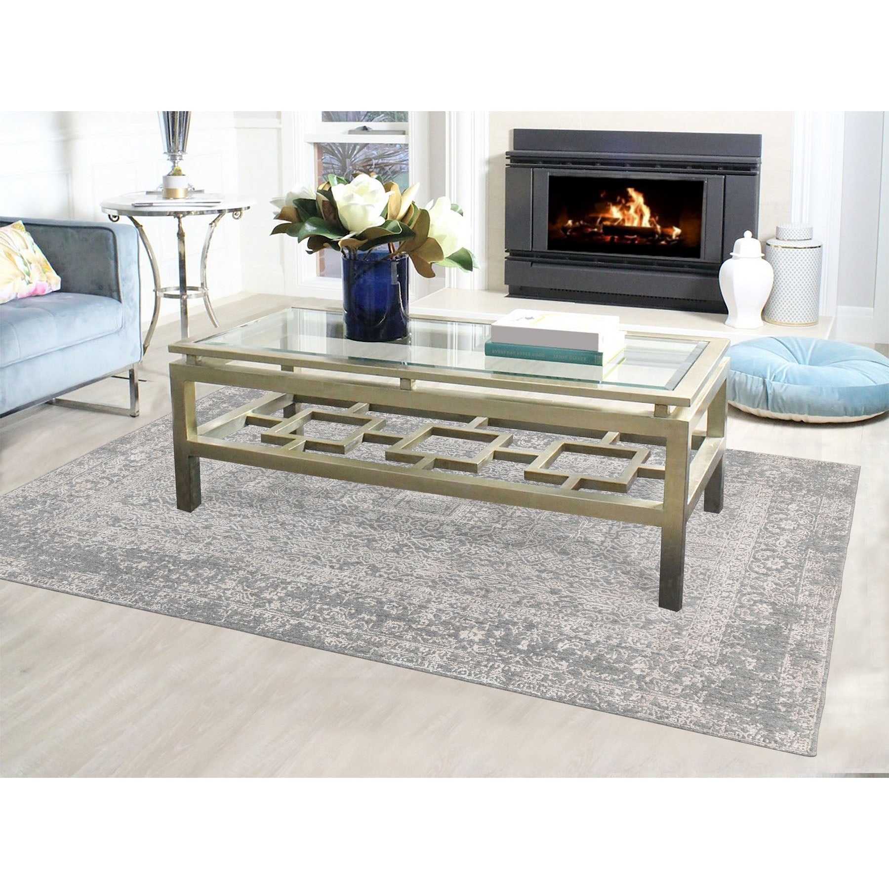 Hand Loomed Modern and Contemporary Area Rug > Design# CCSR58409 > Size: 5'-10" x 9'-1"