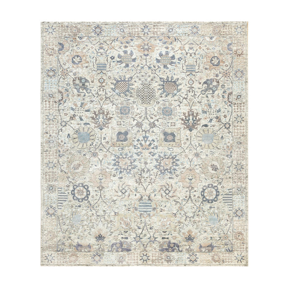 Hand Knotted Transitional Area Rug > Design# CCSR58939 > Size: 8'-0" x 10'-1"
