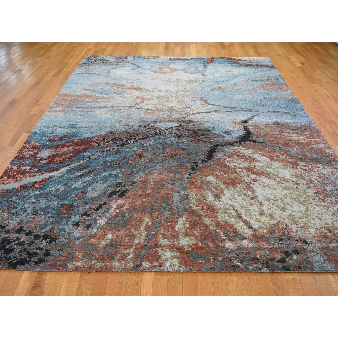 Hand Knotted Modern and Contemporary Area Rug > Design# CCSR59008 > Size: 9'-1" x 12'-1"