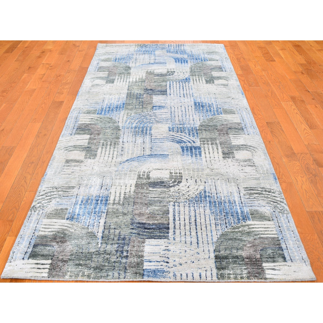 Hand Knotted Modern and Contemporary Runner > Design# CCSR59482 > Size: 4'-0" x 10'-2"