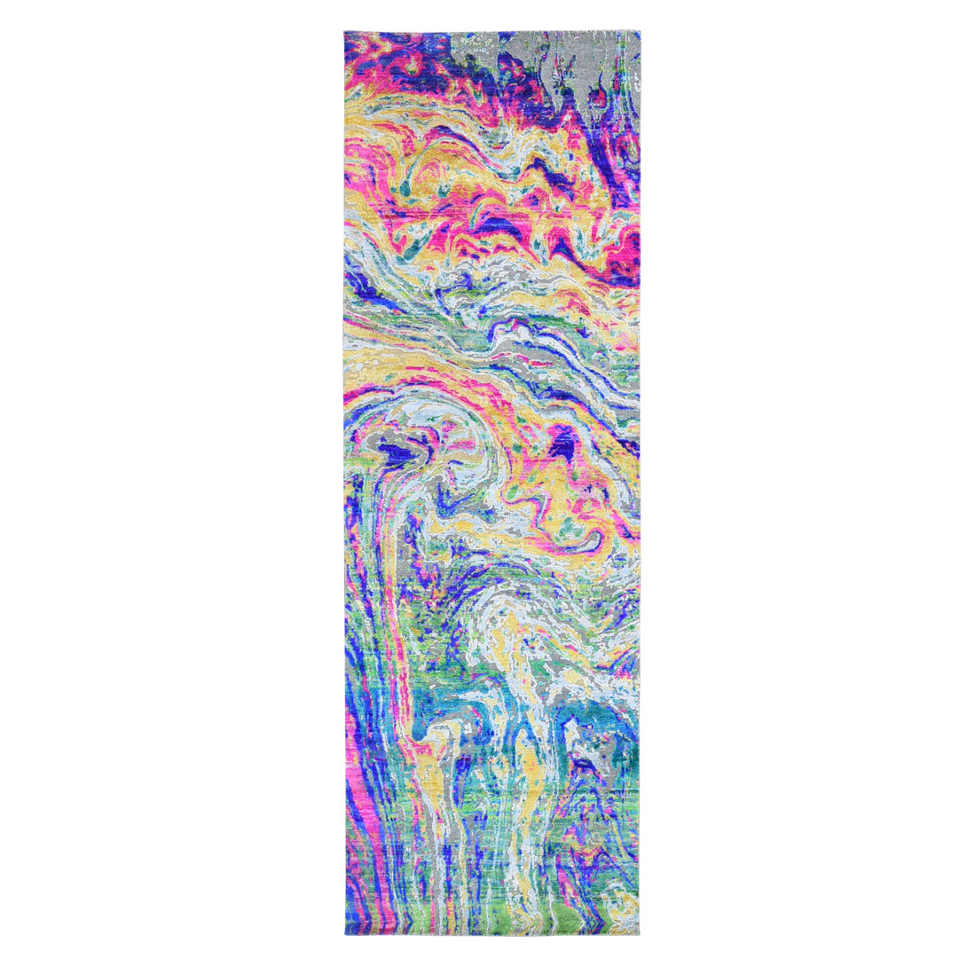 Hand Knotted Modern and Contemporary Runner > Design# CCSR59731 > Size: 3'-10" x 11'-9"