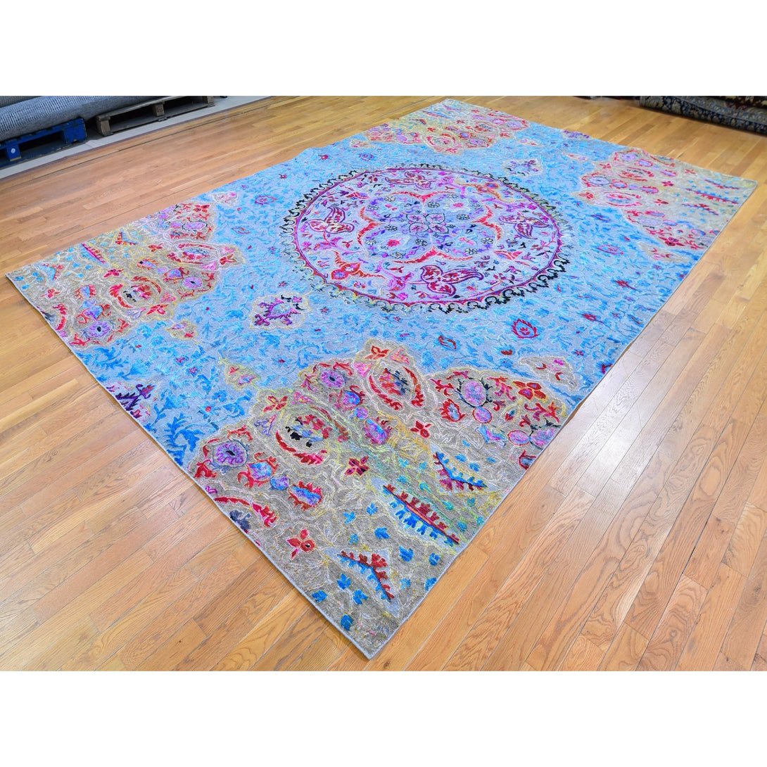 Hand Knotted Transitional Area Rug > Design# CCSR59736 > Size: 9'-9" x 13'-8"