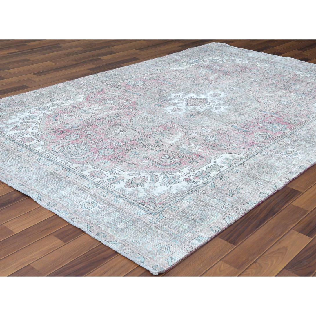 Hand Knotted White Washed Area Rug > Design# CCSR60182 > Size: 6'-2" x 9'-4"