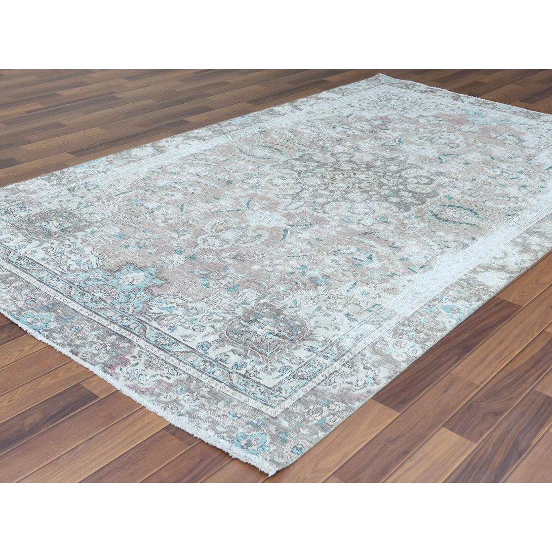 Hand Knotted White Washed Area Rug > Design# CCSR60193 > Size: 5'-10" x 9'-5"