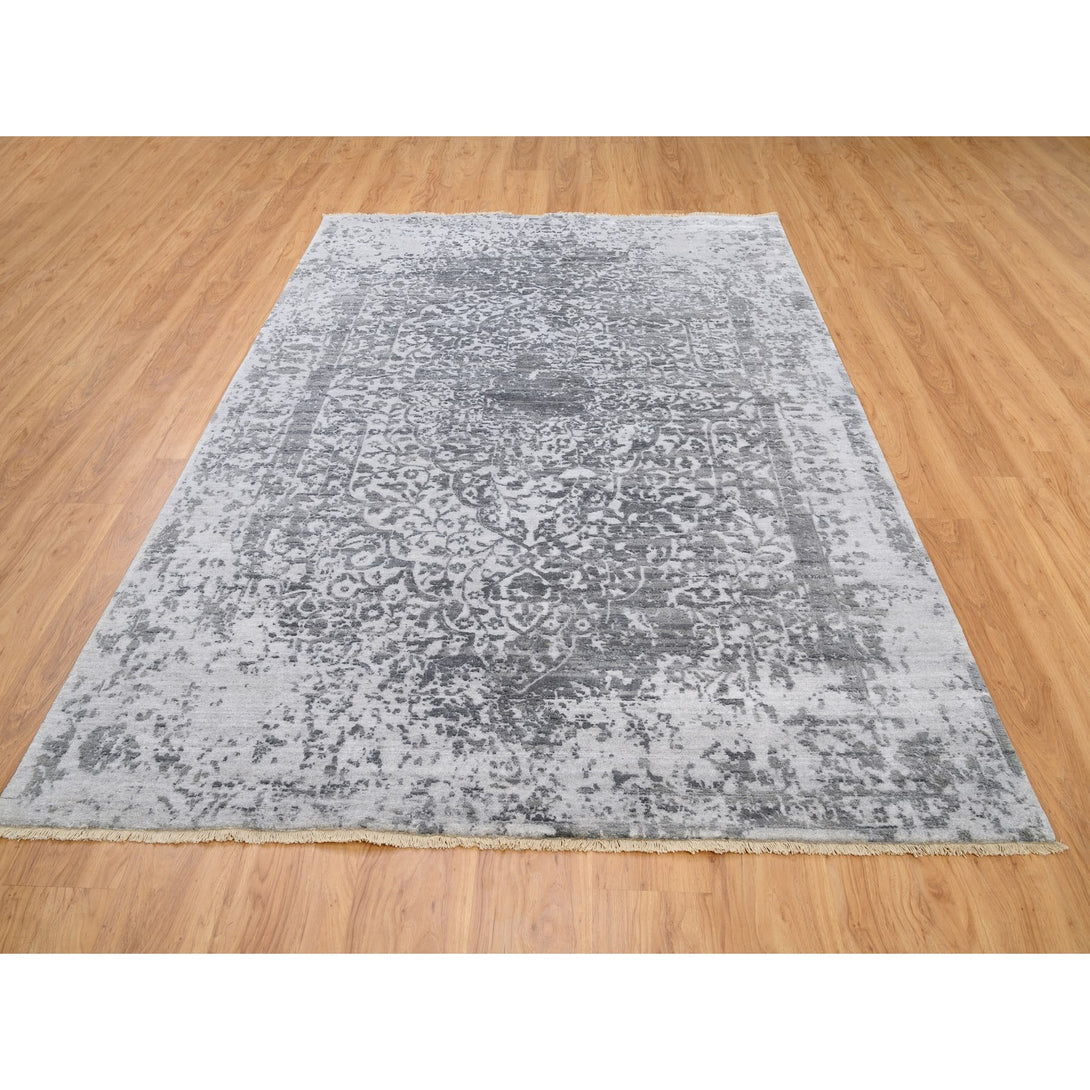 Hand Knotted Transitional Area Rug > Design# CCSR62094 > Size: 6'-1" x 9'-2"