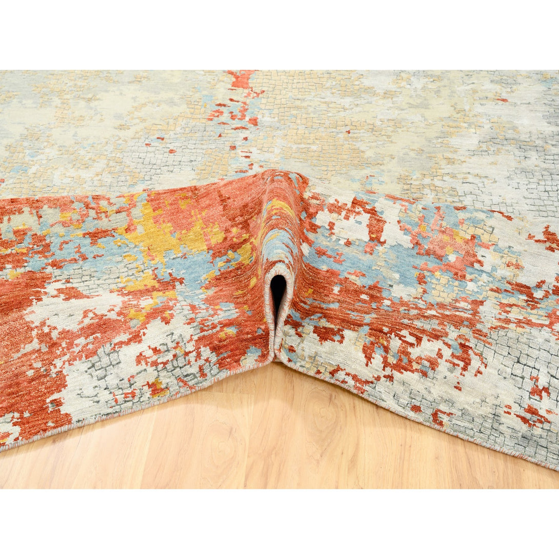 Hand Knotted Modern and Contemporary Area Rug > Design# CCSR62156 > Size: 9'-9" x 9'-10"