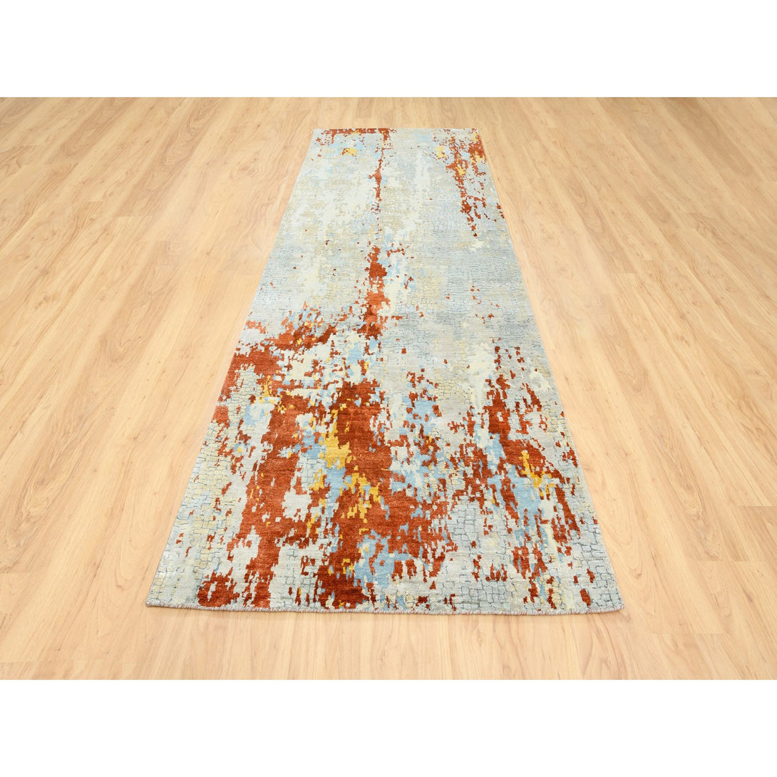Hand Knotted Modern and Contemporary Runner > Design# CCSR62158 > Size: 4'-1" x 12'-0"
