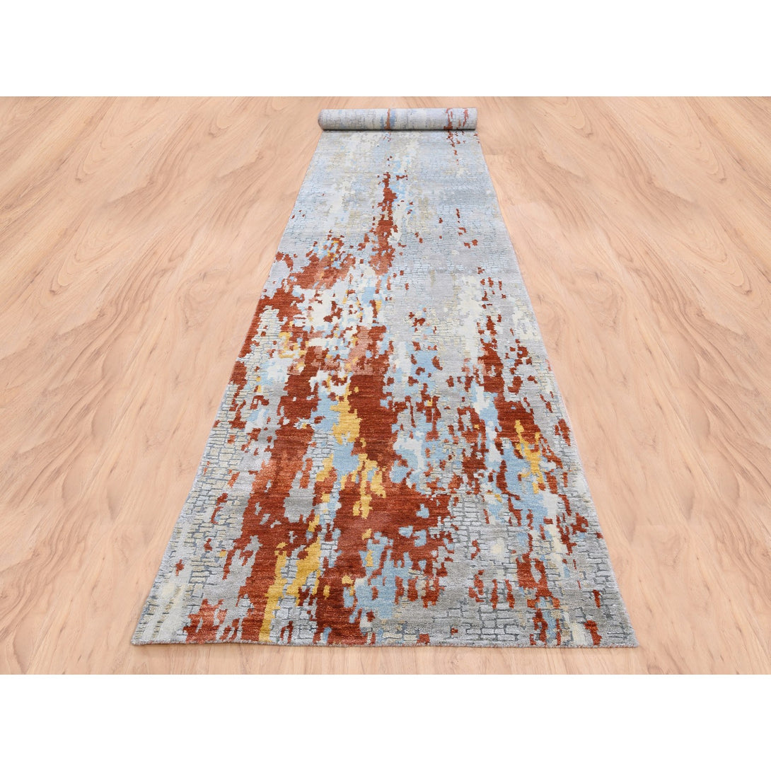 Hand Knotted Modern and Contemporary Runner > Design# CCSR62172 > Size: 2'-7" x 20'-0"