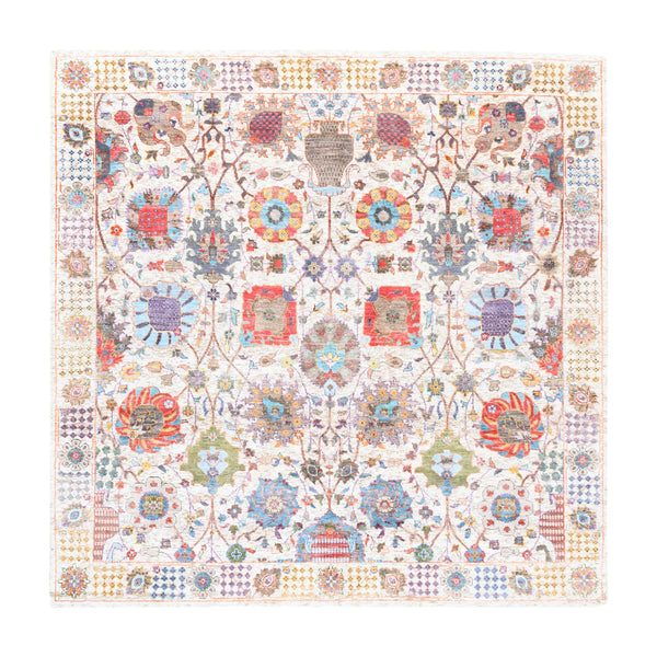 Hand Knotted Transitional Area Rug > Design# CCSR62282 > Size: 6'-1" x 6'-3"