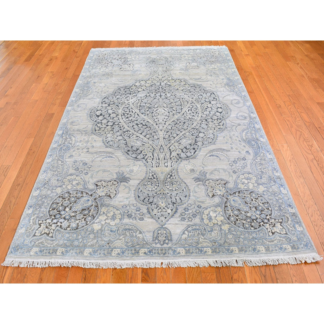 Hand Knotted Transitional Area Rug > Design# CCSR66355 > Size: 6'-0" x 9'-2"