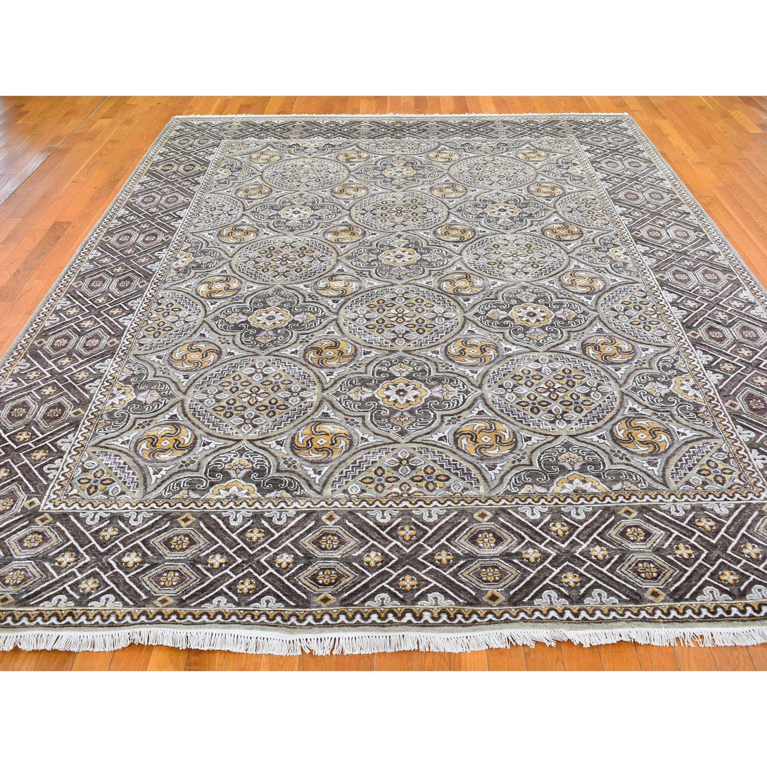 Hand Knotted Transitional Area Rug > Design# CCSR66476 > Size: 9'-1" x 12'-0"
