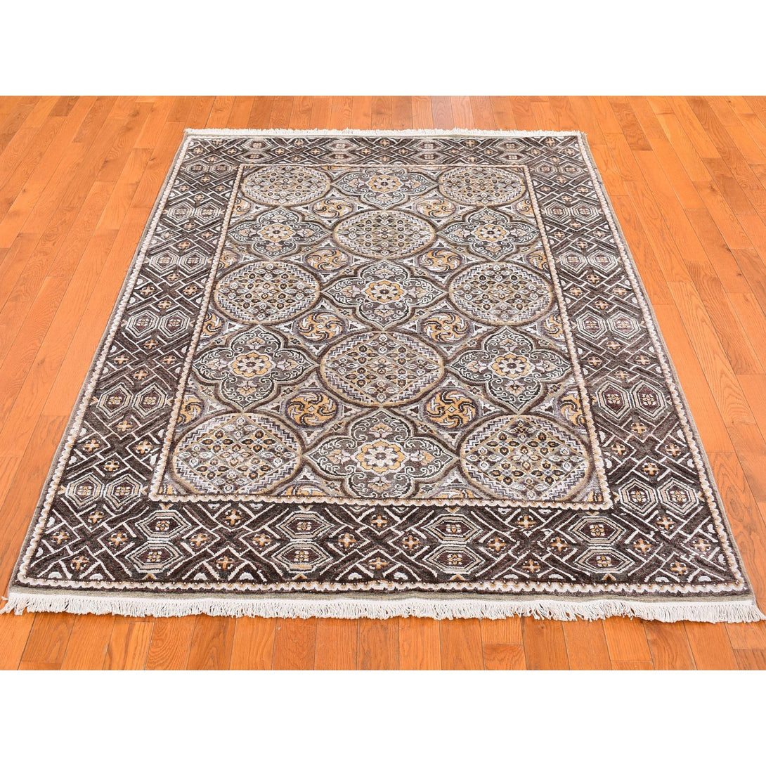 Hand Knotted Transitional Area Rug > Design# CCSR66525 > Size: 5'-2" x 7'-1"