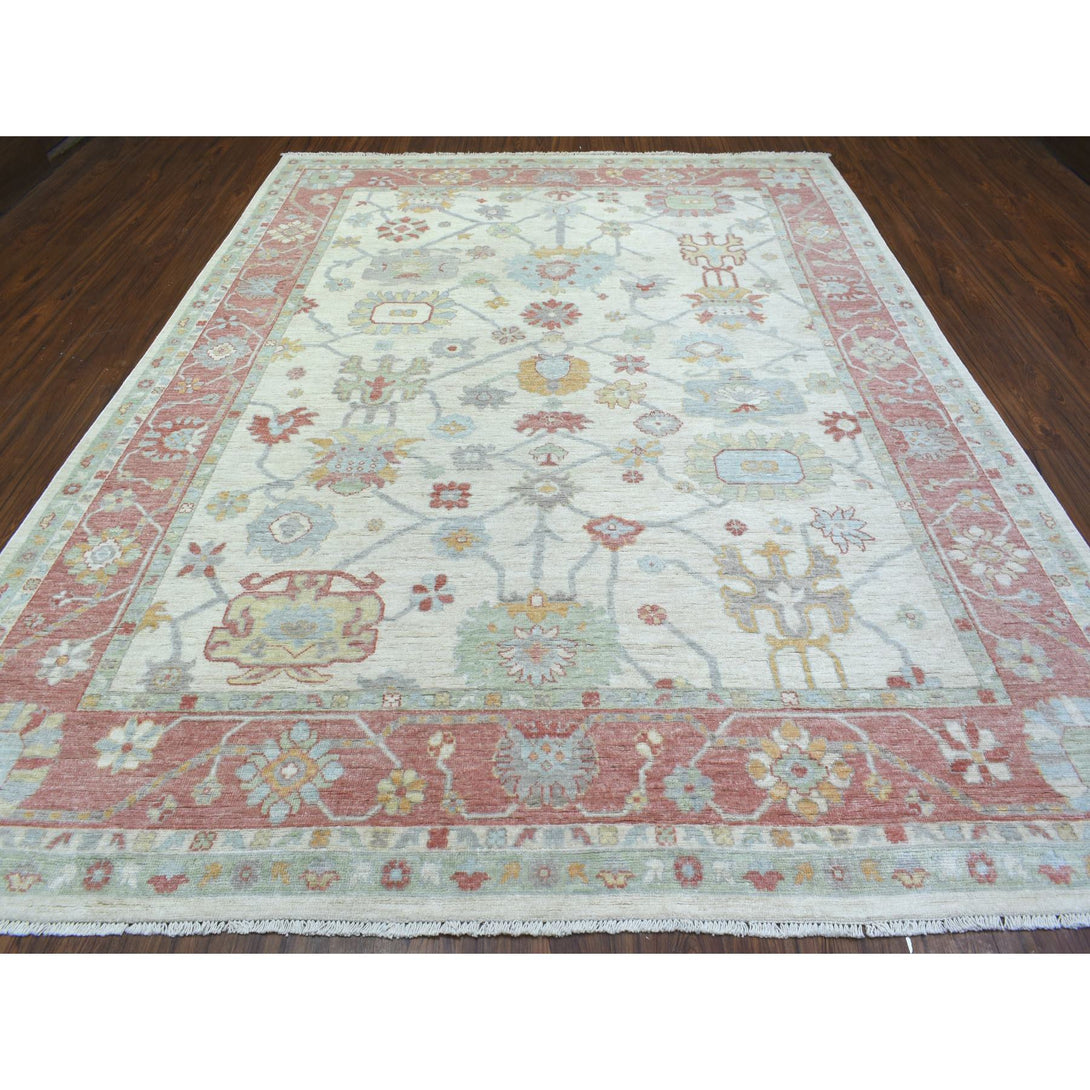 Hand Knotted Oushak And Peshawar Rectangle Area Rug > Design# CCSR72356 > Size: 9'-0" x 11'-10"