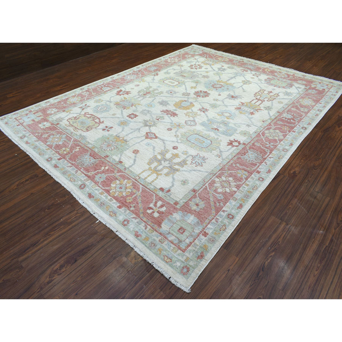 Hand Knotted Oushak And Peshawar Rectangle Area Rug > Design# CCSR72356 > Size: 9'-0" x 11'-10"