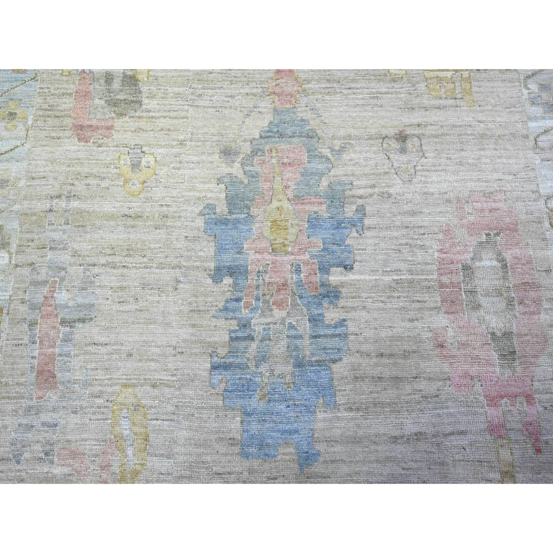 Hand Knotted Oushak And Peshawar Rectangle Area Rug > Design# CCSR74993 > Size: 9'-10" x 13'-8"