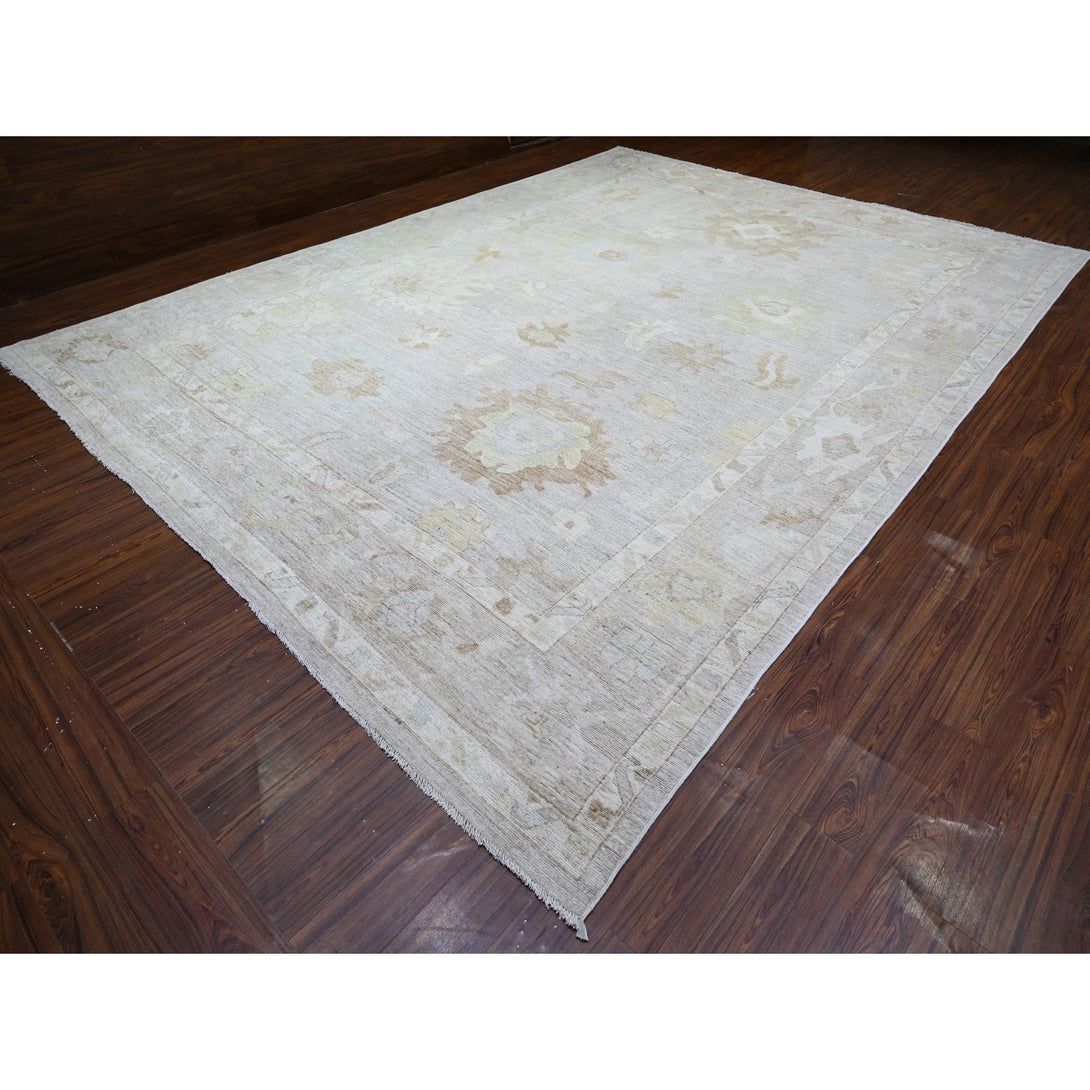 Hand Knotted Oushak And Peshawar Rectangle Area Rug > Design# CCSR74997 > Size: 11'-8" x 15'-6"