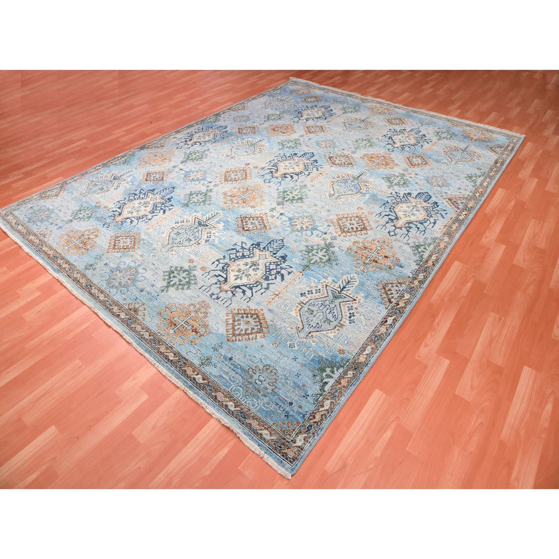 Hand Knotted Oushak And Peshawar Rectangle Area Rug > Design# CCSR75323 > Size: 9'-0" x 11'-10"