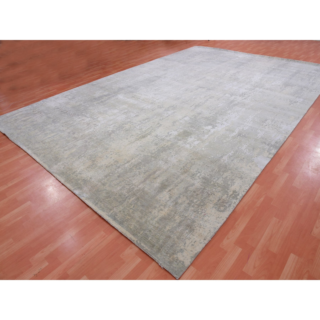 Hand Knotted Neutral Modern Rectangle Area Rug > Design# CCSR75330 > Size: 11'-10" x 17'-11"