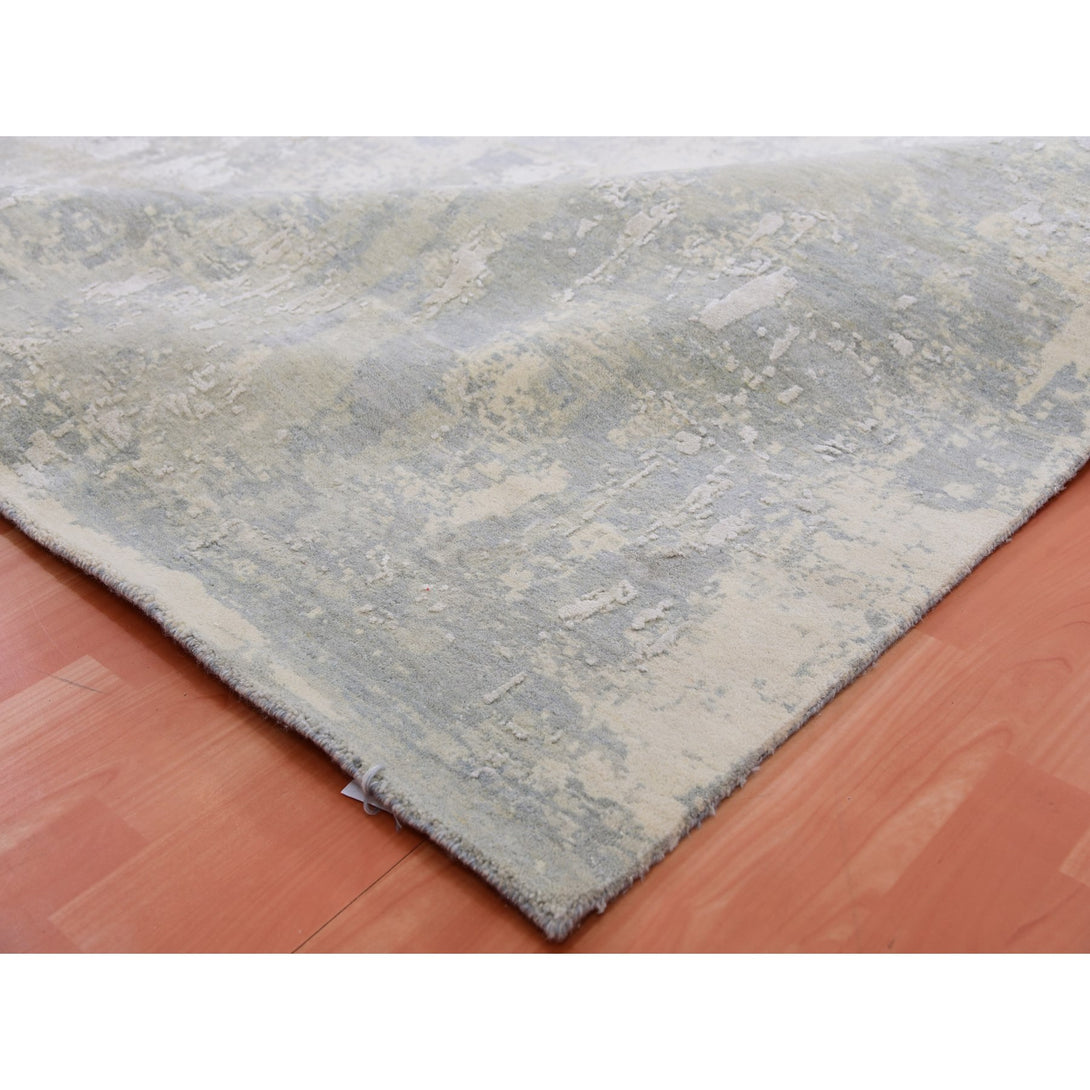 Hand Knotted Neutral Modern Rectangle Area Rug > Design# CCSR75331 > Size: 12'-0" x 15'-7"