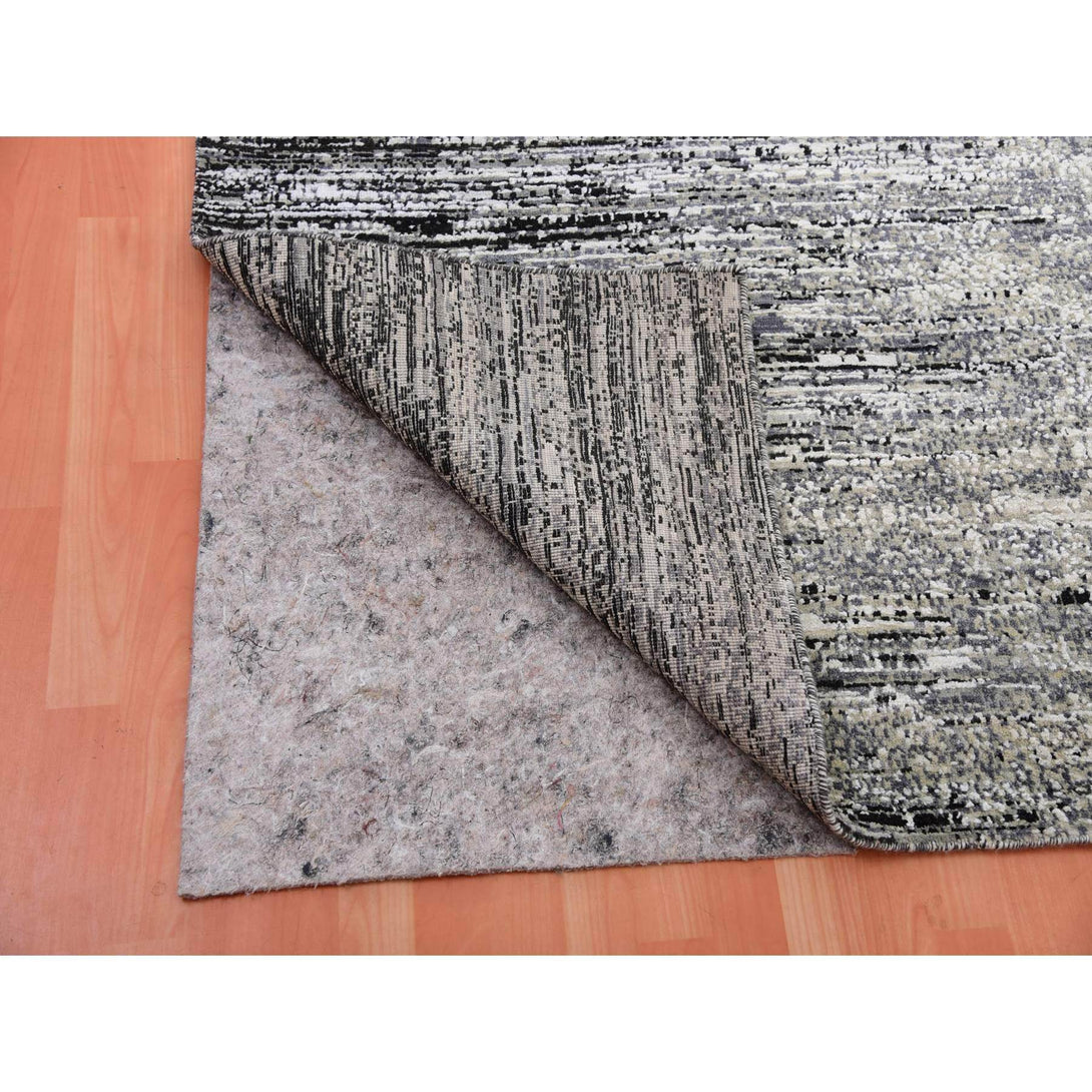Hand Knotted Neutral Modern Rectangle Area Rug > Design# CCSR75335 > Size: 9'-11" x 14'-0"
