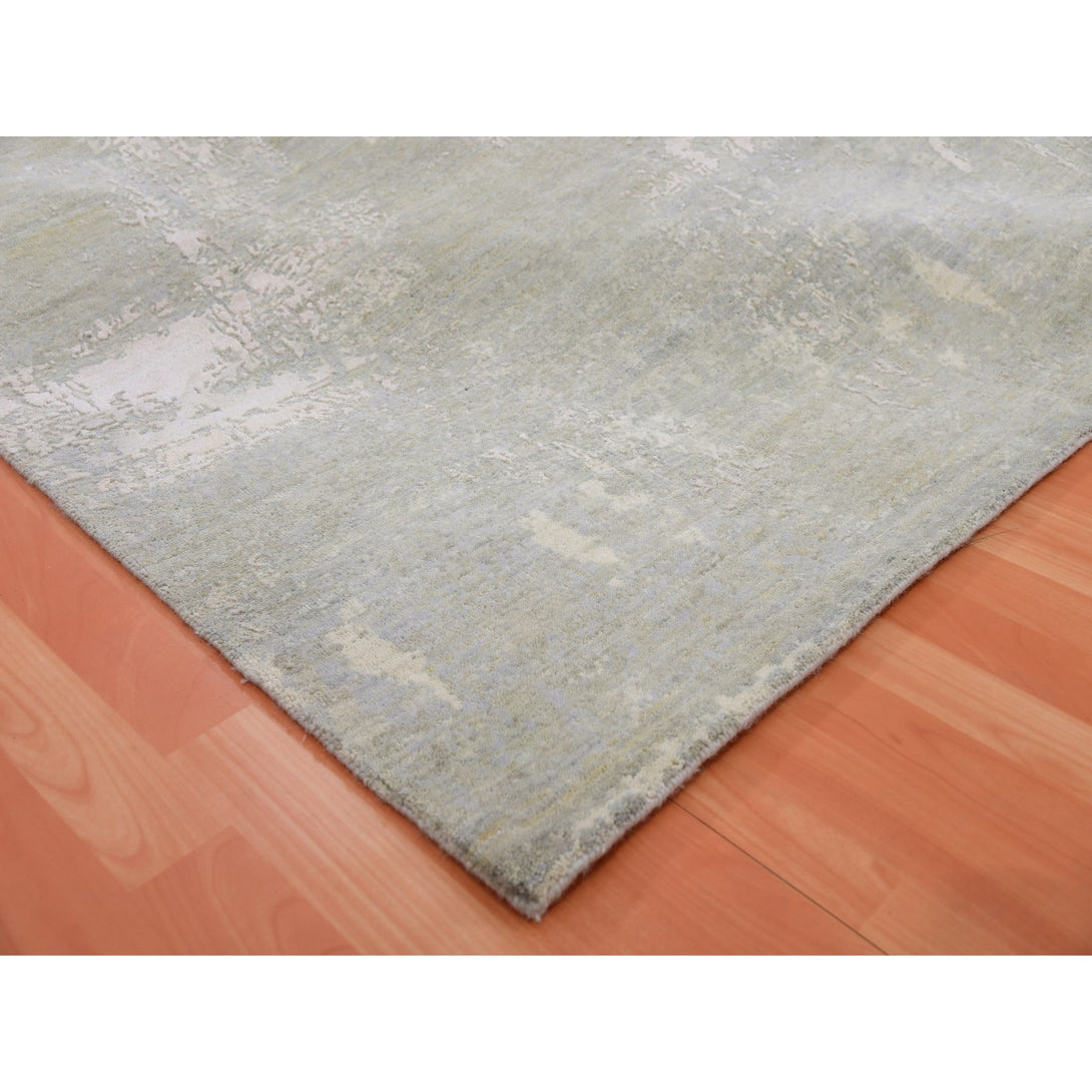 Hand Knotted Neutral Modern Rectangle Area Rug > Design# CCSR75341 > Size: 8'-11" x 12'-2"