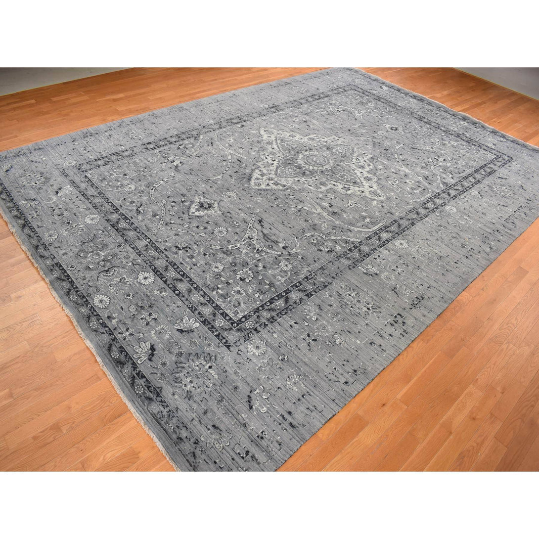 Hand Knotted Transitional Modern Rectangle Area Rug > Design# CCSR78008 > Size: 12'-1" x 17'-7"