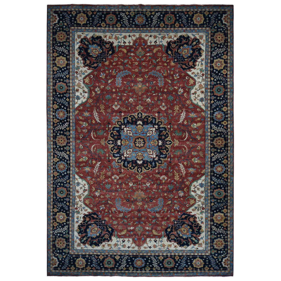 Hand Knotted Persian Heriz Rectangle Area Rug > Design# CCSR78009 > Size: 12'-0" x 17'-8"