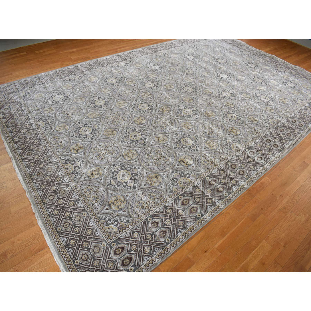 Hand Knotted Transitional Modern Rectangle Area Rug > Design# CCSR78016 > Size: 11'-10" x 18'-6"
