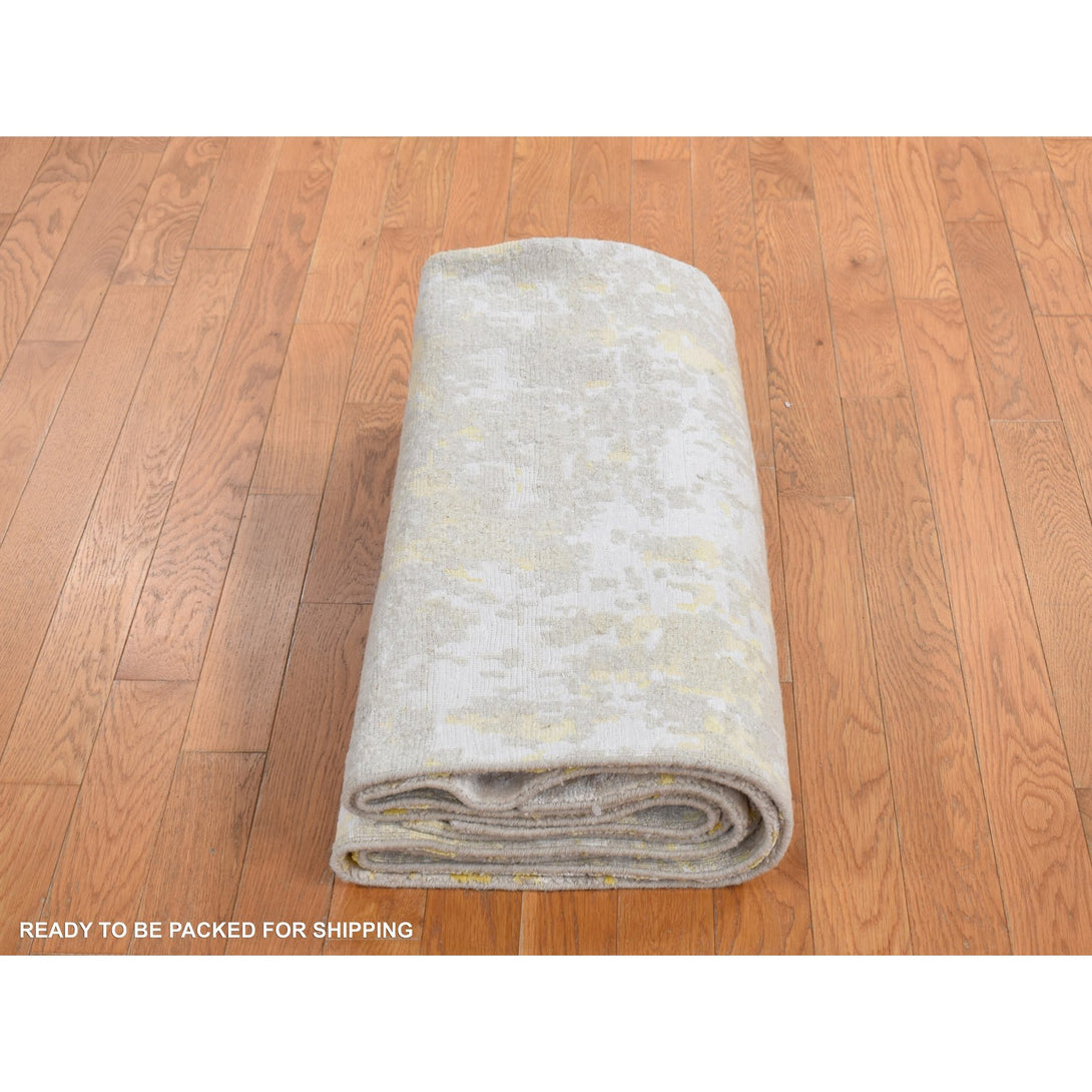 Hand Knotted Neutral Modern Rectangle Area Rug > Design# CCSR78031 > Size: 5'-0" x 6'-9"
