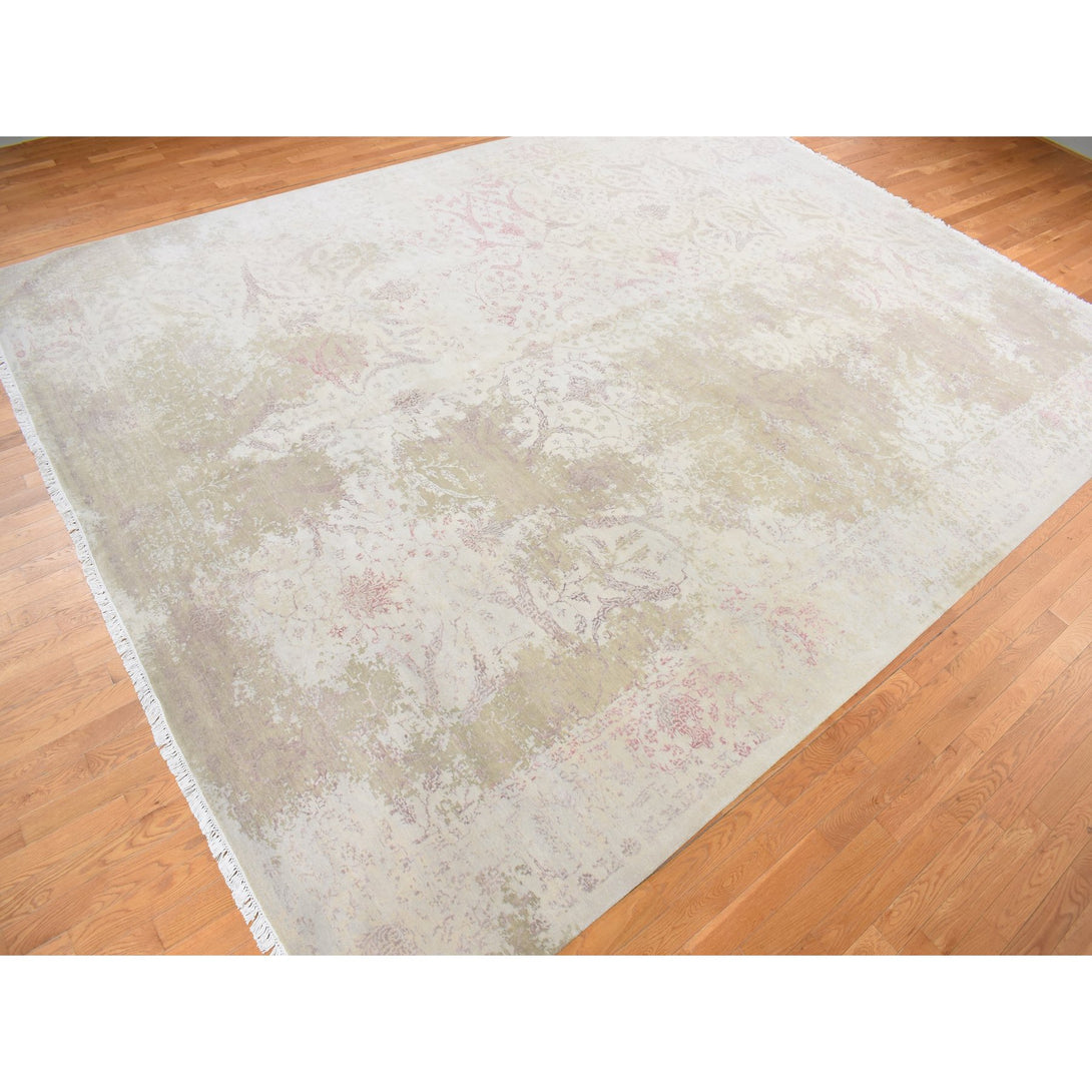 Hand Knotted Neutral Modern Rectangle Area Rug > Design# CCSR78037 > Size: 12'-0" x 15'-4"