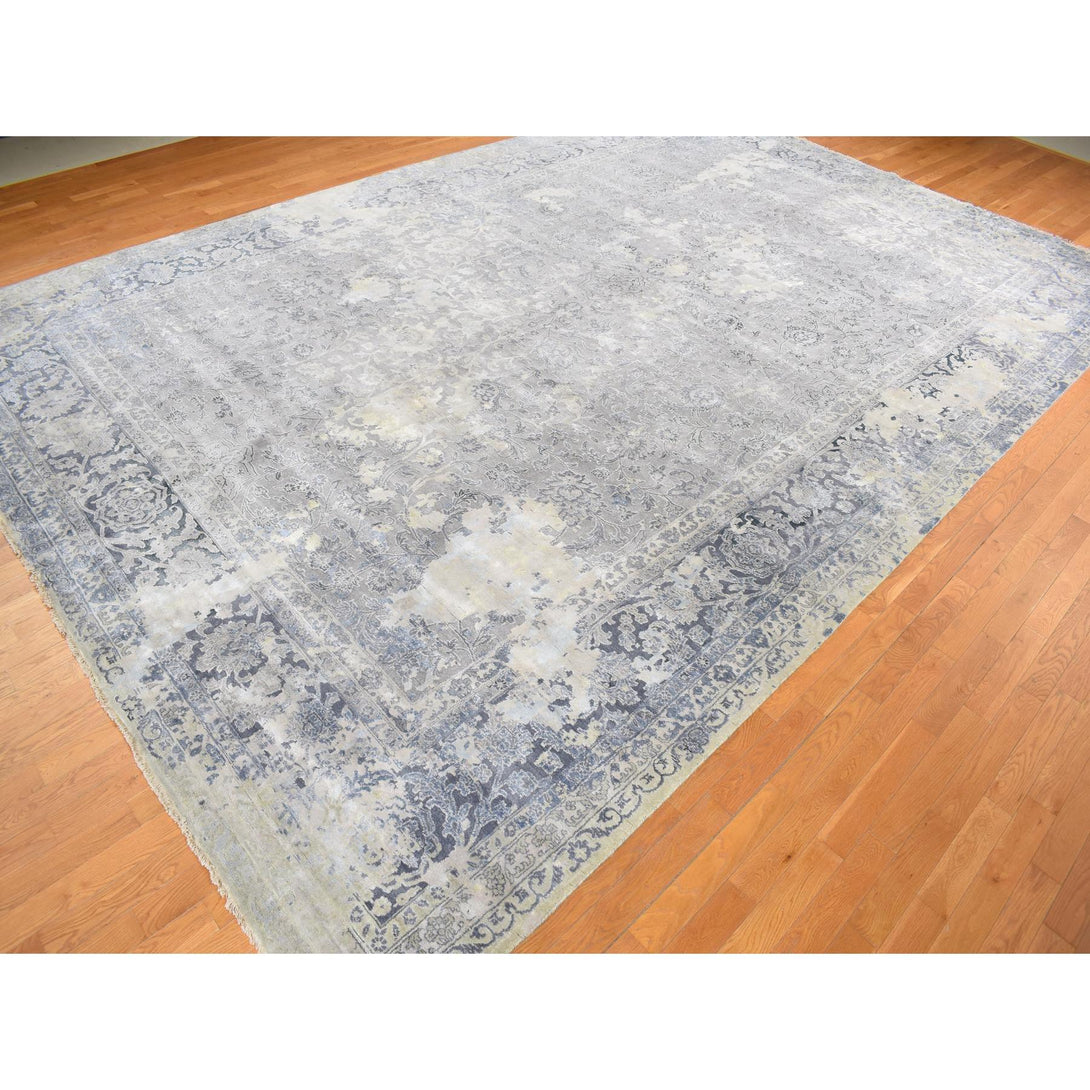 Hand Knotted Neutral Modern Rectangle Area Rug > Design# CCSR78038 > Size: 12'-0" x 18'-0"