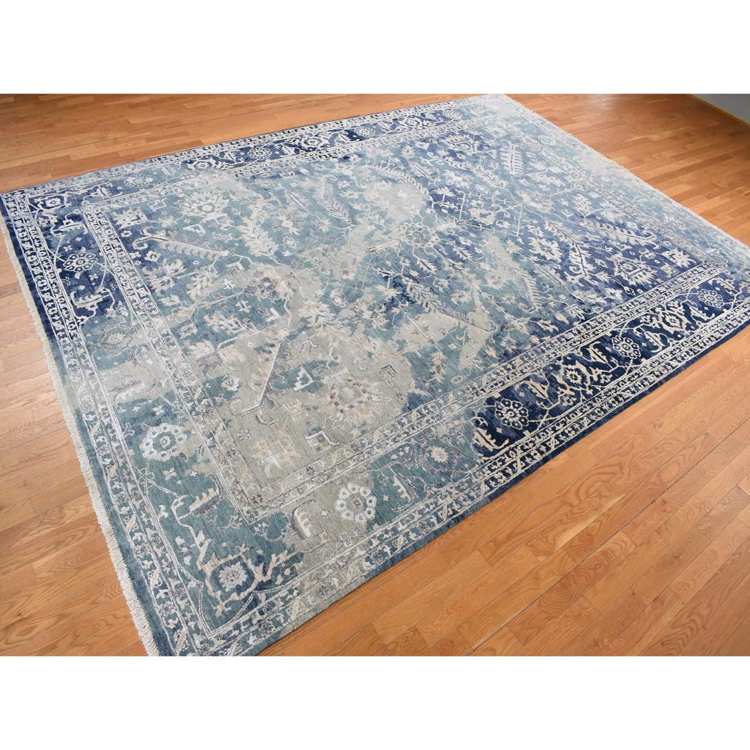 Hand Knotted Transitional Modern Rectangle Area Rug > Design# CCSR78040 > Size: 9'-10" x 13'-10"
