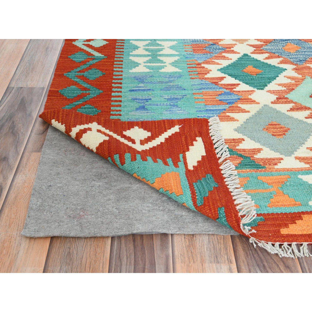 Handmade Flat Weave Area Rug > Design# CCSR81312 > Size: 4'-2" x 5'-10"