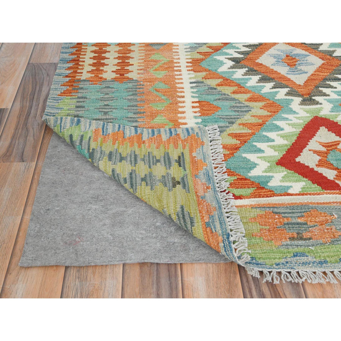 Handmade Flat Weave Area Rug > Design# CCSR81324 > Size: 4'-3" x 6'-1"
