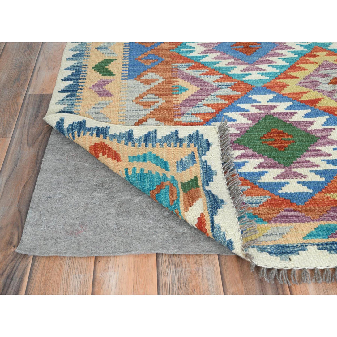 Handmade Flat Weave Area Rug > Design# CCSR81326 > Size: 4'-2" x 6'-2"