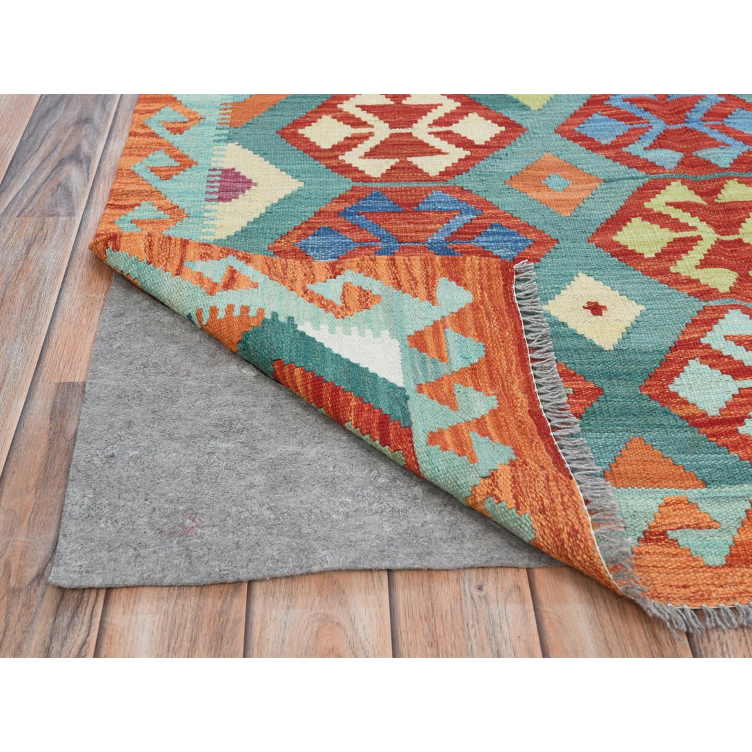 Handmade Flat Weave Area Rug > Design# CCSR81346 > Size: 4'-2" x 6'-0"