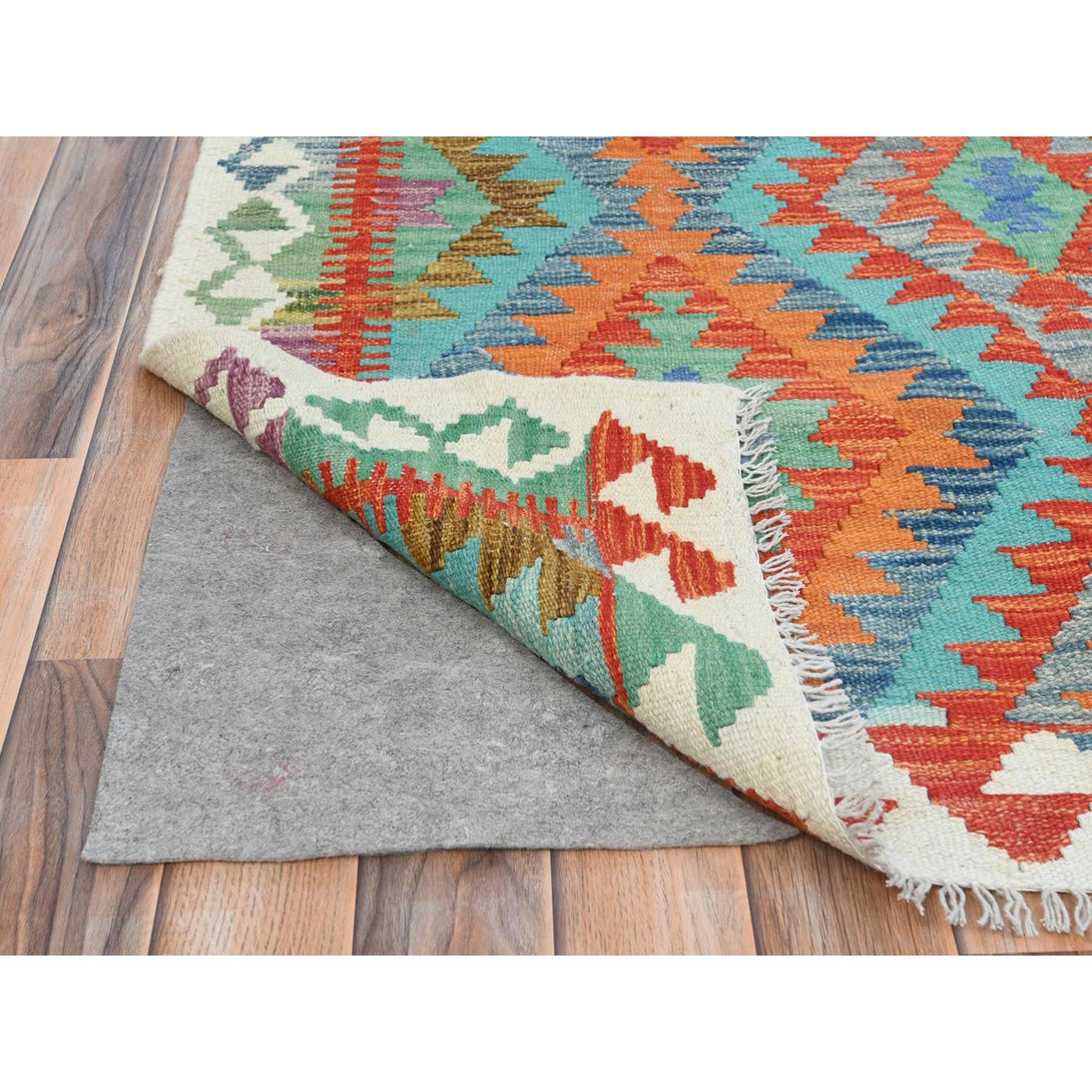 Handmade Flat Weave Area Rug > Design# CCSR81352 > Size: 4'-2" x 6'-0"