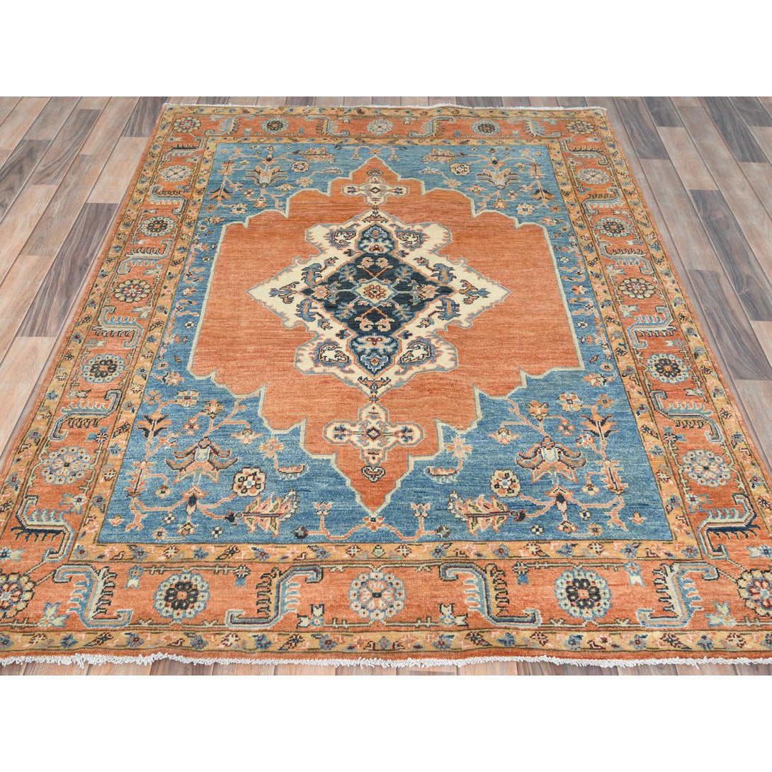 Handmade rugs, Carpet Culture Rugs, Rugs NYC, Hand Knotted Heriz Area Rug > Design# CCSR82507 > Size: 4'-10" x 6'-7"