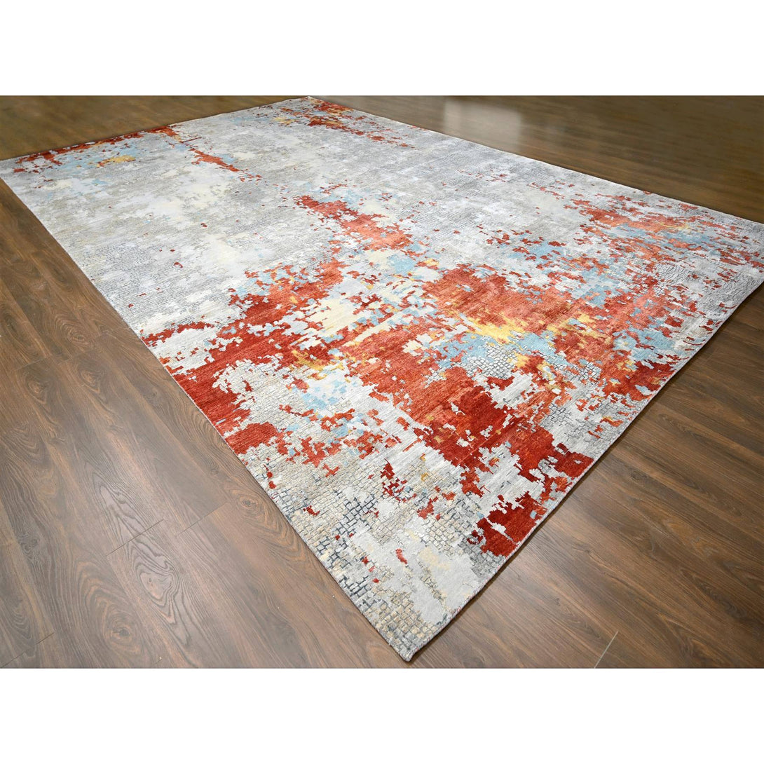 Hand Knotted Modern Area Rug > Design# CCSR84591 > Size: 12'-0" x 17'-10"