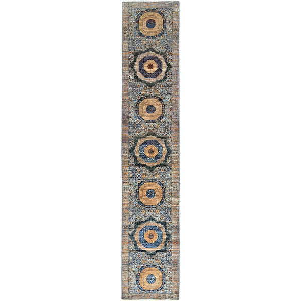 Handmade Mamluk Runner > Design# CCSR85849 > Size: 2'-6" x 13'-9"